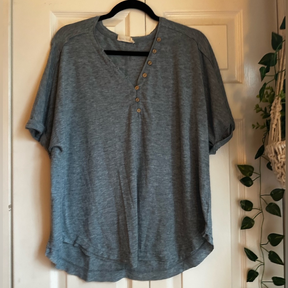 New In/The White Company Half Button Tee